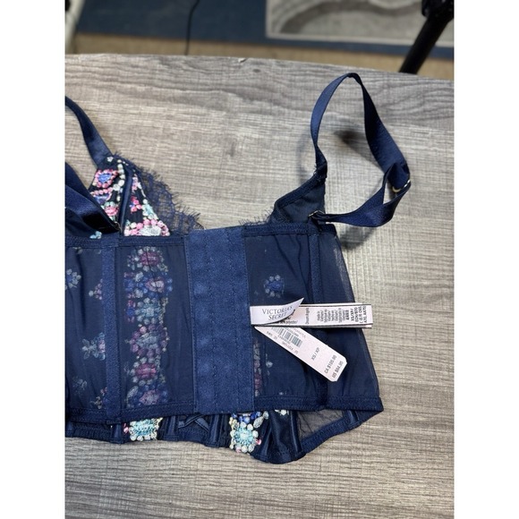 Victoria's Secret Dream Angels Bejeweled Embroidered Corset Boned Bra Top Xs NWT - Picture 5 of 7